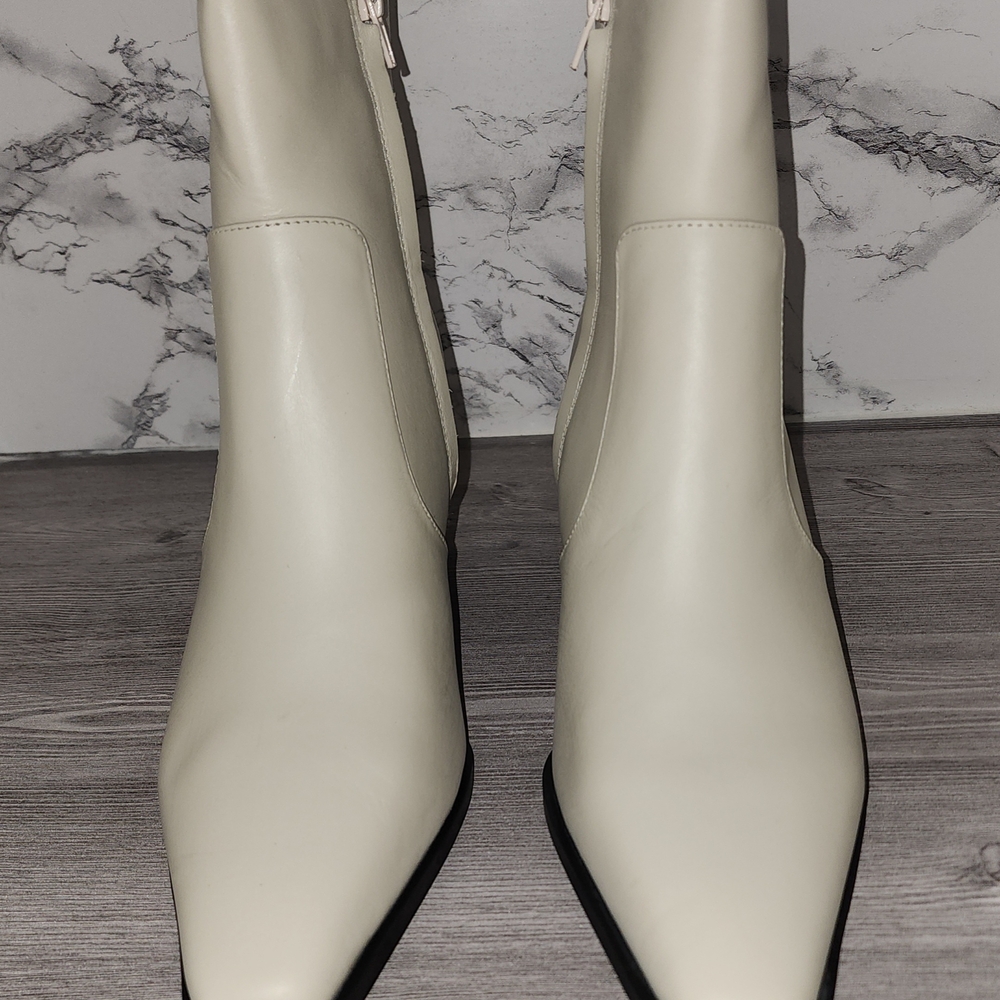 Franco Sarto Cream Ankle Booties